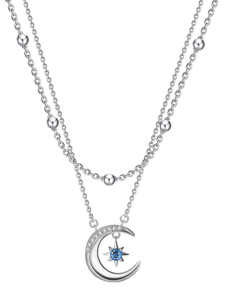 Star And Moon Silver Chain